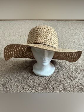 Wide Brim Straw Sun Hat - Natural